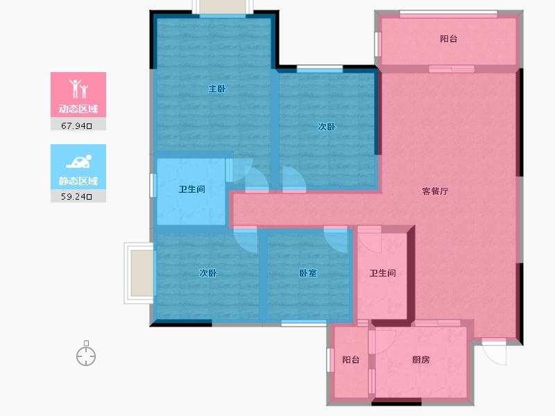 贵州省-毕节市-黔顺家园-112.26-户型库-动静分区