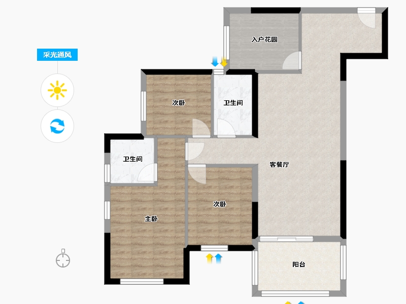 广东省-湛江市-华和南国华苑-95.07-户型库-采光通风