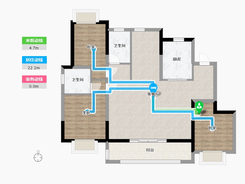 江苏省-苏州市-中铁·堂阅-95.81-户型库-动静线