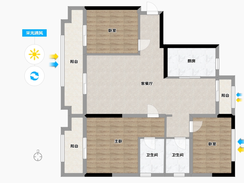 安徽省-宣城市-江山赋-110.00-户型库-采光通风