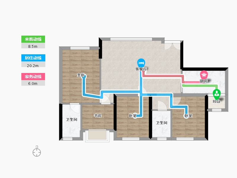 四川省-广安市-和喜·域峰(武胜)-85.61-户型库-动静线