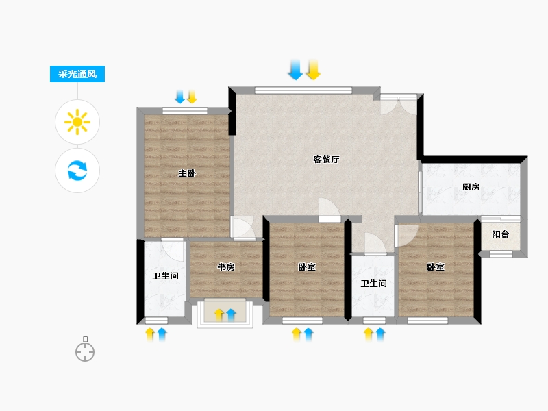 四川省-广安市-和喜·域峰(武胜)-85.61-户型库-采光通风