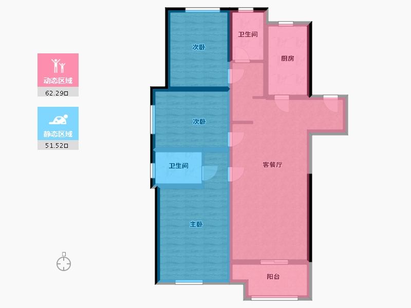 陕西省-咸阳市-桂语江南二期-101.00-户型库-动静分区