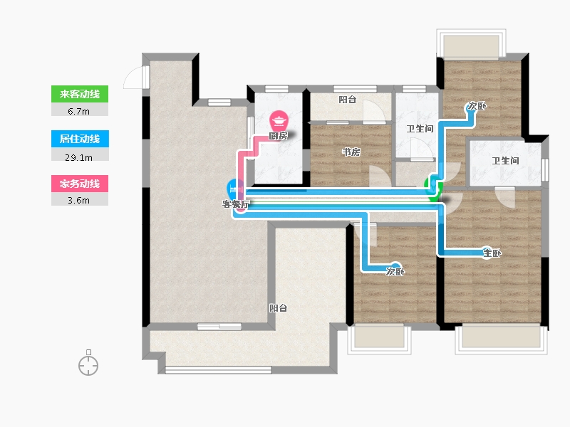 湖南省-长沙市-领航学府-110.32-户型库-动静线