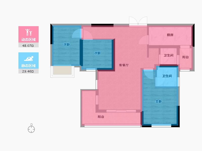 贵州省-遵义市-屿山府-67.46-户型库-动静分区