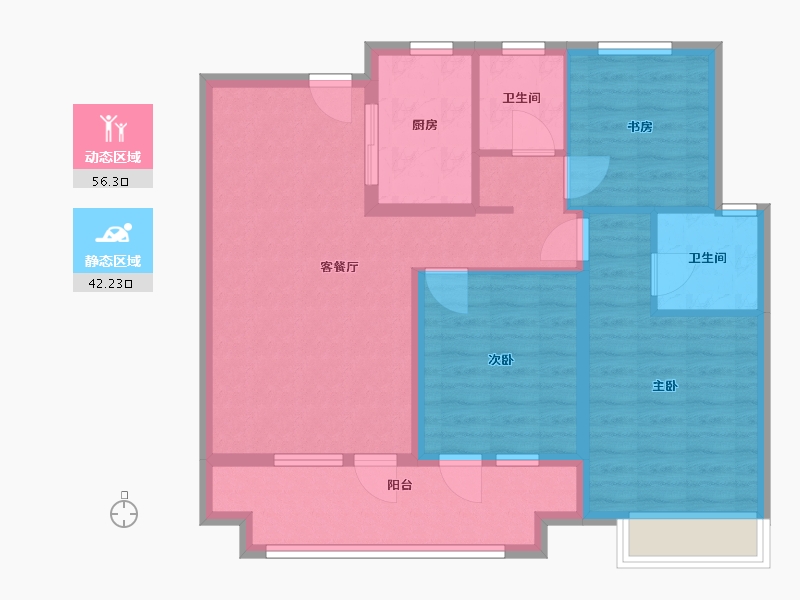 山东省-枣庄市-秀地文昌嘉苑·璟苑-88.00-户型库-动静分区