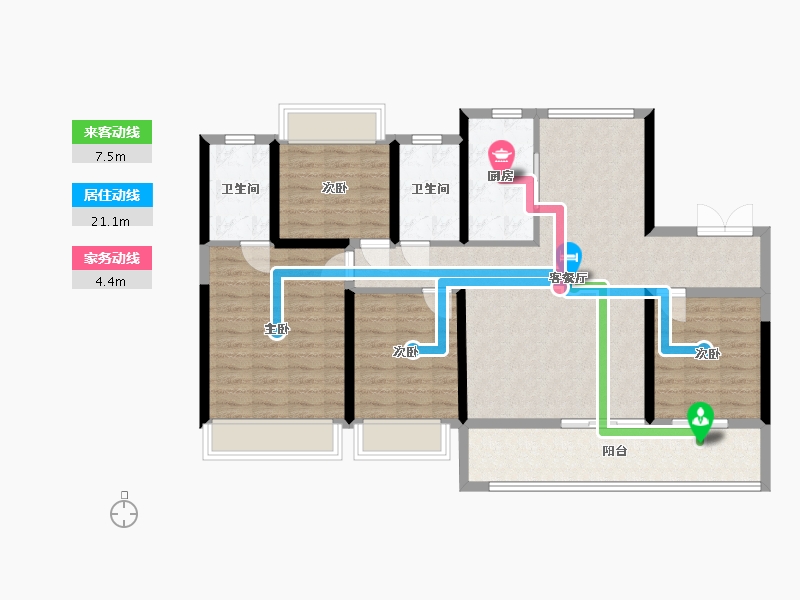 浙江省-温州市-滨江壹号-111.20-户型库-动静线