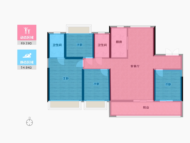 浙江省-温州市-滨江壹号-111.20-户型库-动静分区