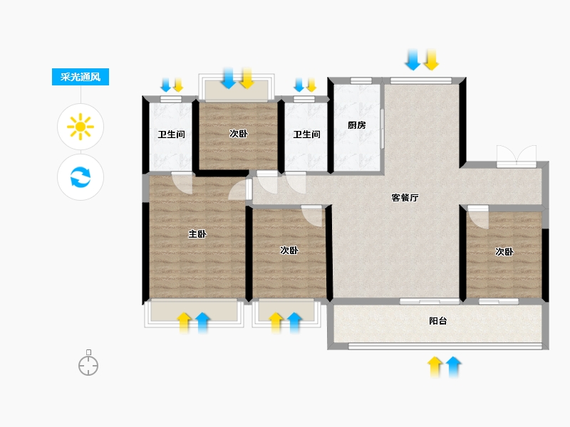 浙江省-温州市-滨江壹号-111.20-户型库-采光通风