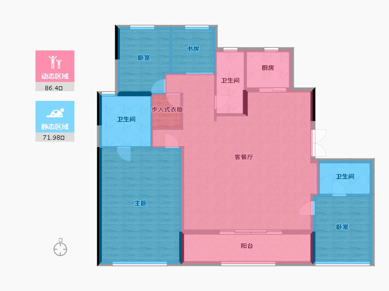 浙江省-杭州市-春曼雅庐-145.17-户型库-动静分区