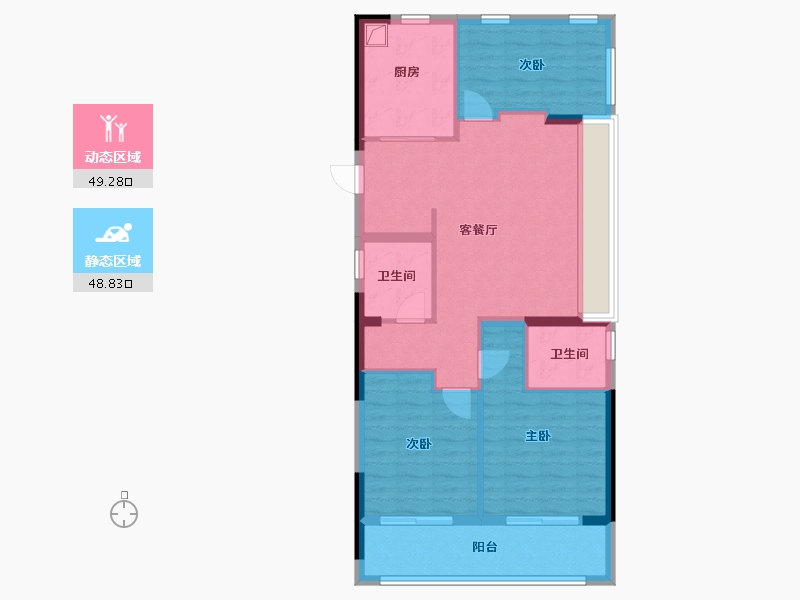 浙江省-温州市-绿城·海棠鸣翠-88.00-户型库-动静分区