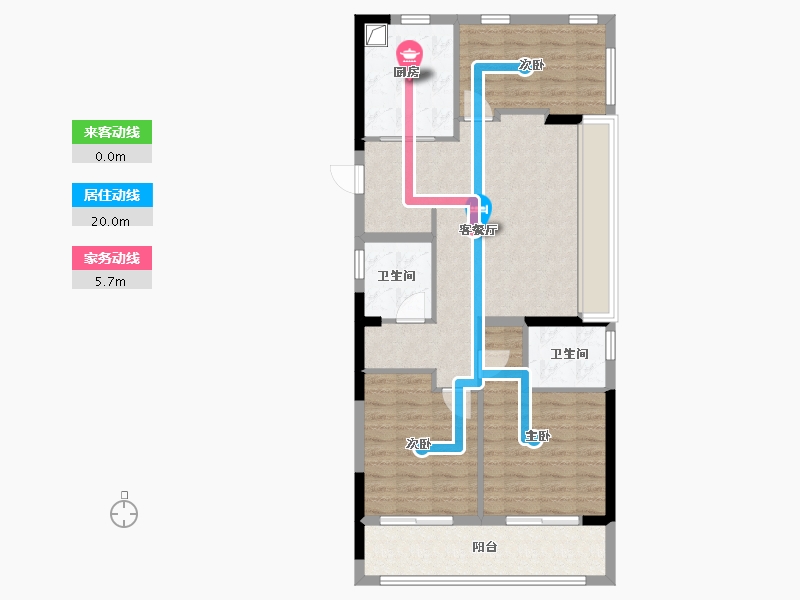 浙江省-温州市-绿城·海棠鸣翠-88.00-户型库-动静线