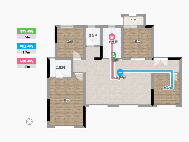 湖北省-恩施土家族苗族自治州-青云天序-103.56-户型库-动静线