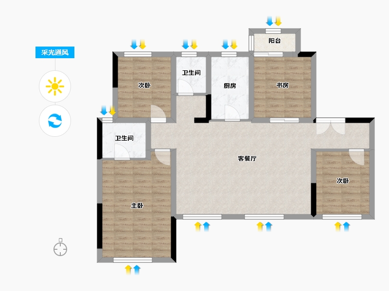 湖北省-恩施土家族苗族自治州-青云天序-103.56-户型库-采光通风