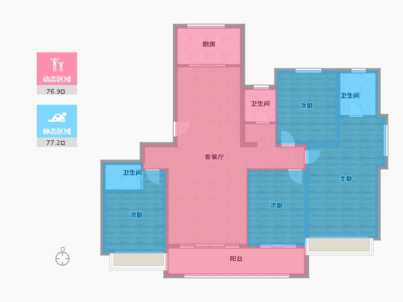 山西省-晋城市-丹河蓝湾-139.43-户型库-动静分区