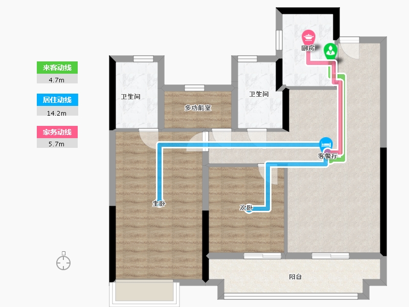 浙江省-绍兴市-新民未来社区·沁园-88.00-户型库-动静线