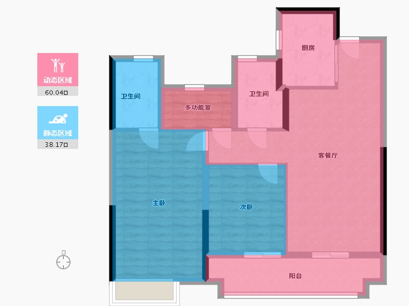 浙江省-绍兴市-新民未来社区·沁园-88.00-户型库-动静分区