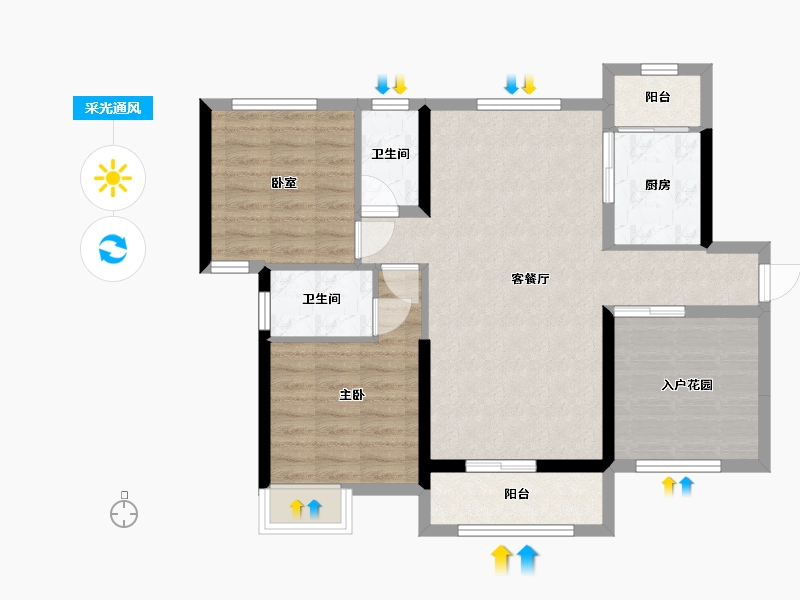 广东省-湛江市-阅海华府-81.22-户型库-采光通风