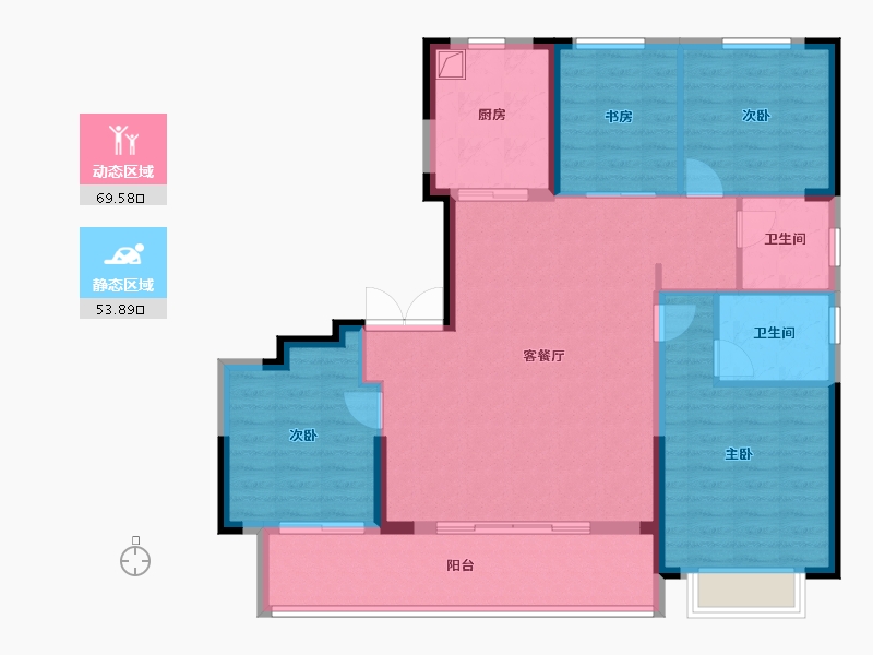 浙江省-宁波市-姚玖湾-112.00-户型库-动静分区