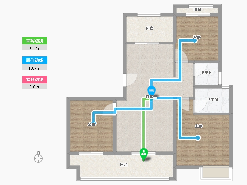 浙江省-温州市-华董·华富广场-89.60-户型库-动静线