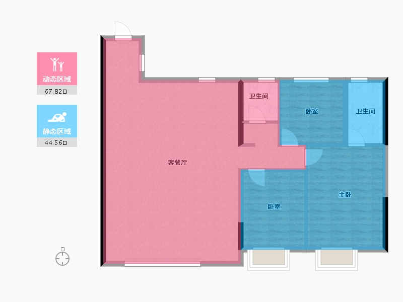 浙江省-丽水市-绿城·湖境云庐-103.04-户型库-动静分区