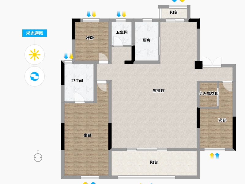 湖北省-恩施土家族苗族自治州-青云天序-137.00-户型库-采光通风