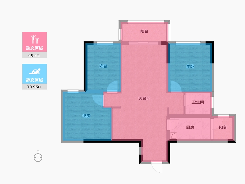 四川省-成都市-中国铁建·新川樾-70.27-户型库-动静分区