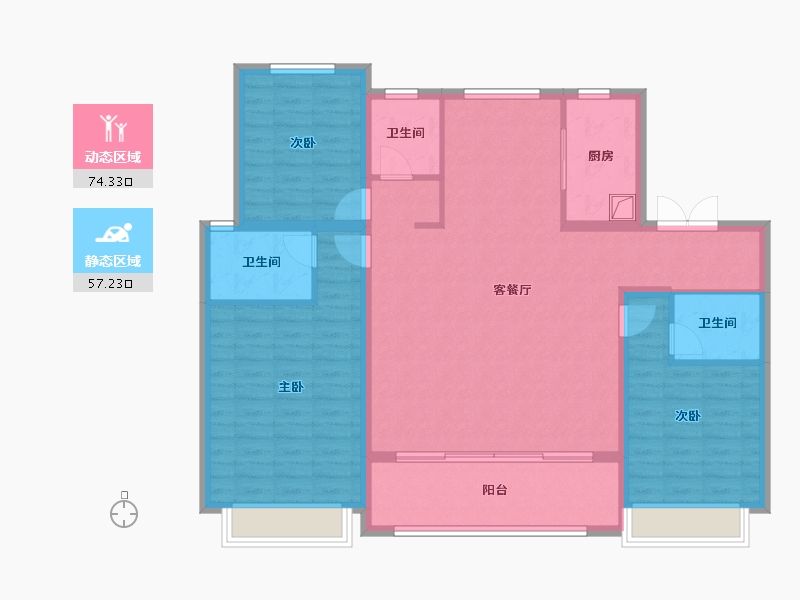 河北省-石家庄市-城发投·云澜悦府（华药北项目)-119.05-户型库-动静分区