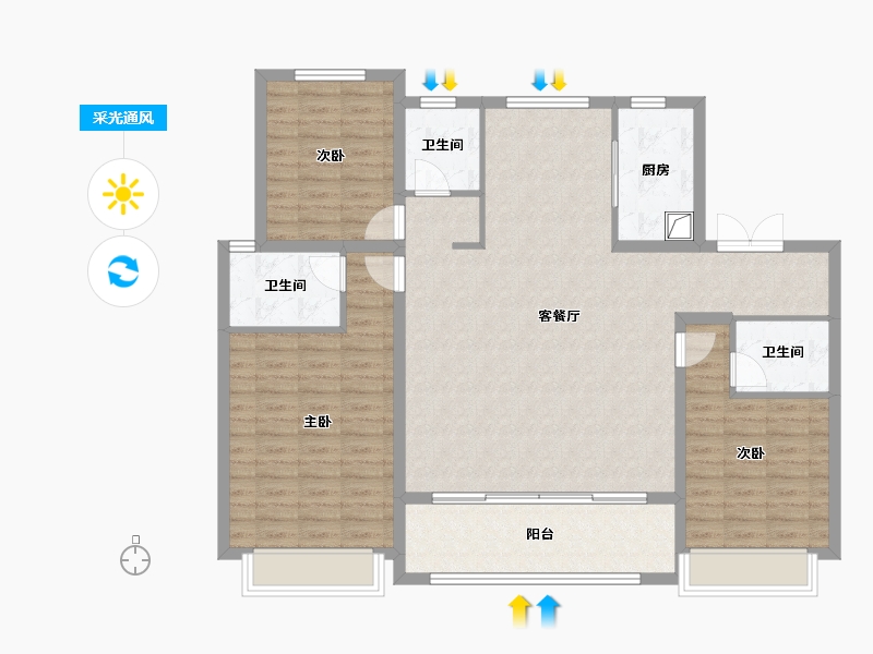 河北省-石家庄市-城发投·云澜悦府（华药北项目)-119.05-户型库-采光通风