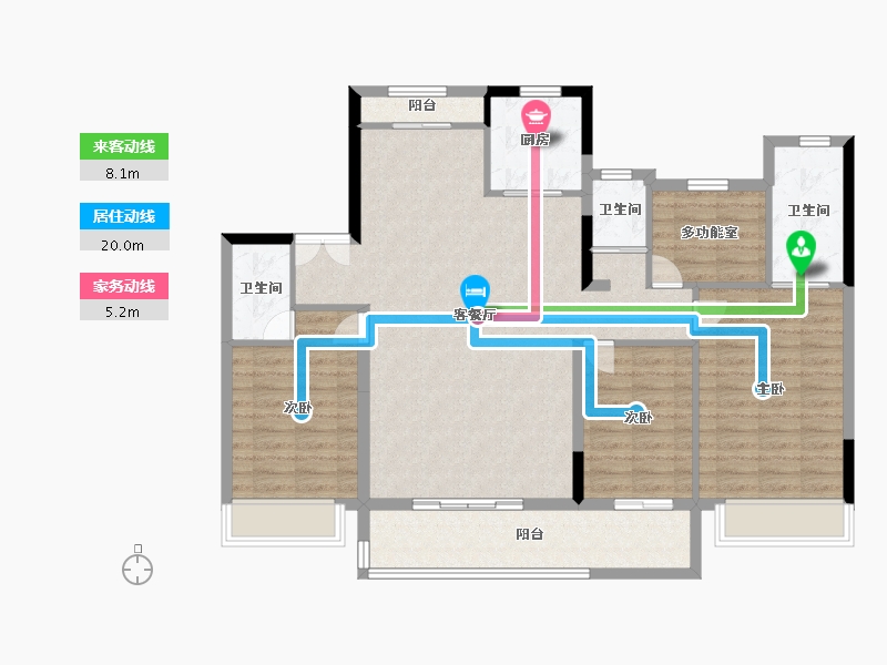 江苏省-苏州市-虞溪阁-114.00-户型库-动静线