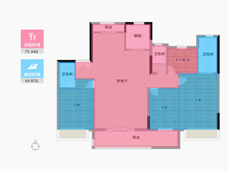 江苏省-苏州市-虞溪阁-114.00-户型库-动静分区