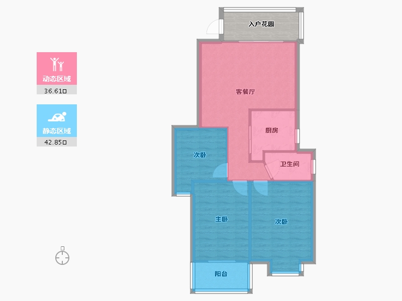 福建省-福州市-西园温福新苑-76.38-户型库-动静分区