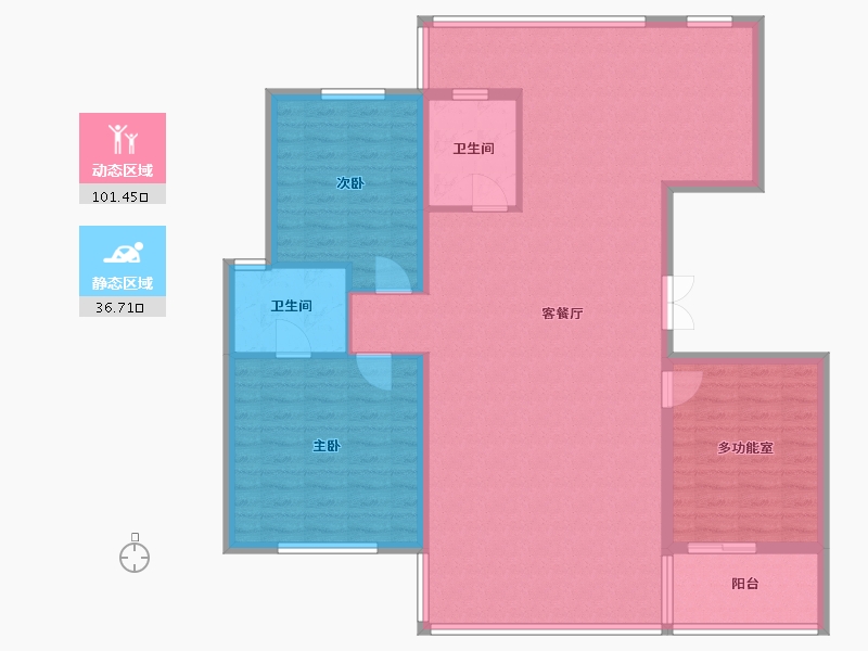 辽宁省-葫芦岛市-虹京明成二期-112.75-户型库-动静分区