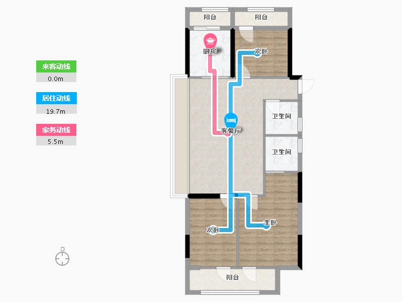 浙江省-绍兴市-新民未来社区·沁园-88.00-户型库-动静线