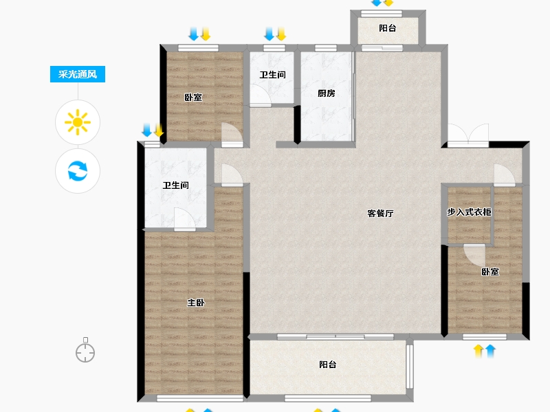 湖北省-恩施土家族苗族自治州-青云天序-144.01-户型库-采光通风