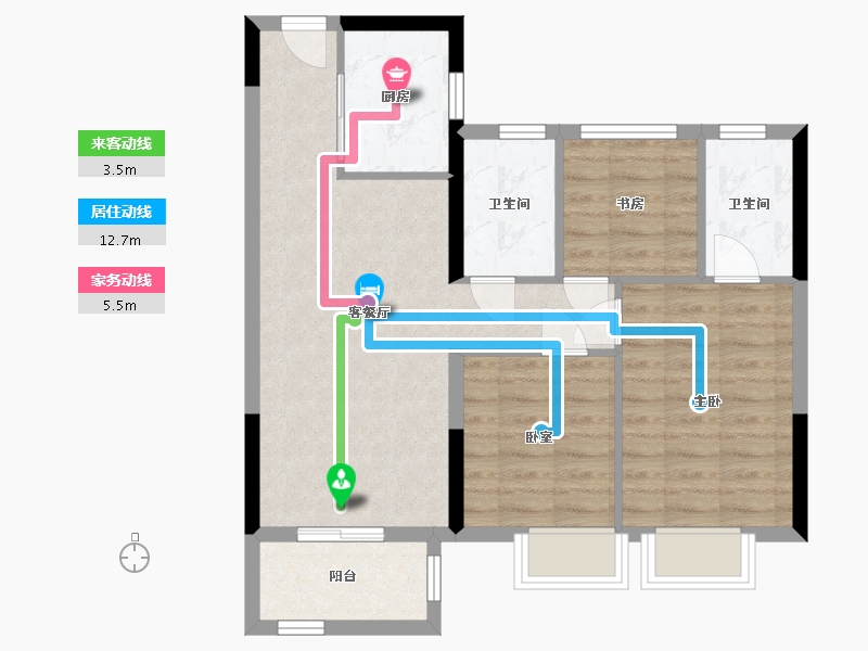 浙江省-绍兴市-星澜城-69.86-户型库-动静线