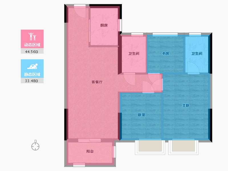 浙江省-绍兴市-星澜城-69.86-户型库-动静分区