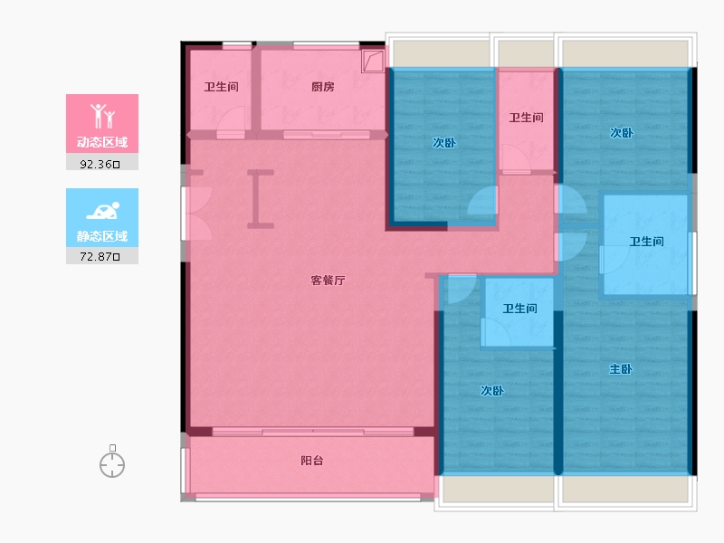 四川省-成都市-江安礼岸-149.73-户型库-动静分区