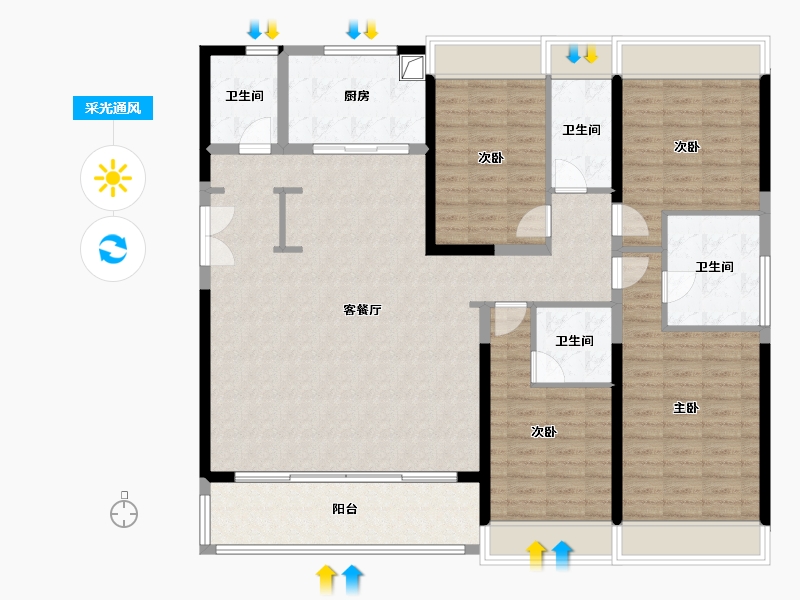 四川省-成都市-江安礼岸-149.73-户型库-采光通风