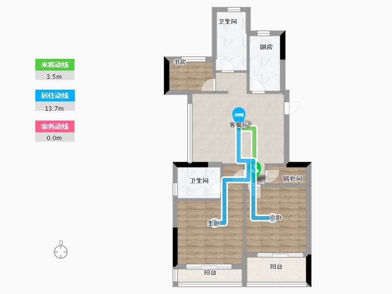 浙江省-宁波市-得力·玖和府-71.20-户型库-动静线