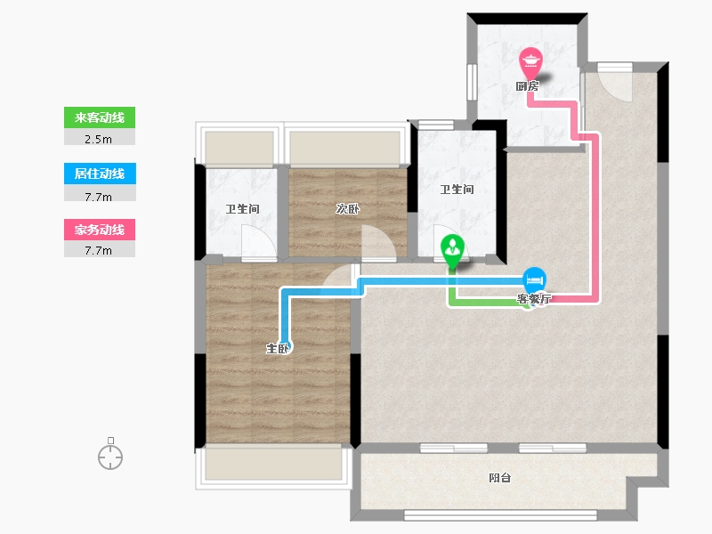 江苏省-淮安市-文锦城五期金陵府-85.00-户型库-动静线