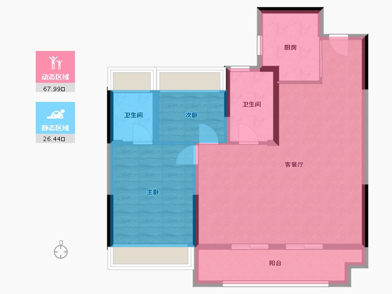 江苏省-淮安市-文锦城五期金陵府-85.00-户型库-动静分区