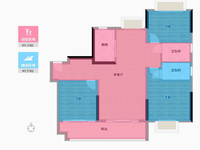 江西省-九江市-碧桂园九瓏山-90.83-户型库-动静分区