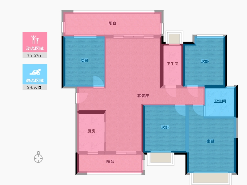 湖南省-怀化市-鸿涛翡翠湾-107.76-户型库-动静分区