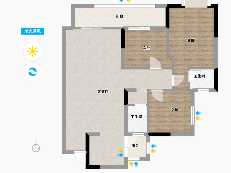 四川省-眉山市-凤鸣朝阳一期-84.18-户型库-采光通风