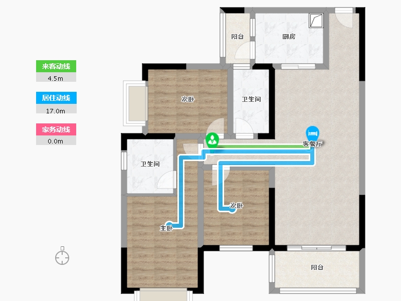 贵州省-毕节市-黔顺家园-95.80-户型库-动静线