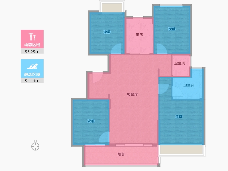 江苏省-徐州市-恒华天玺-100.00-户型库-动静分区