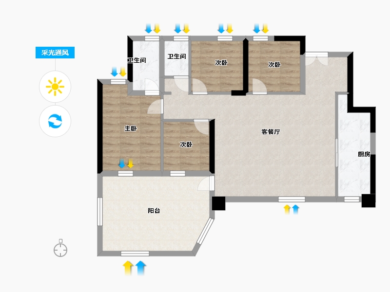 四川省-广安市-和喜·域峰(武胜)-96.03-户型库-采光通风