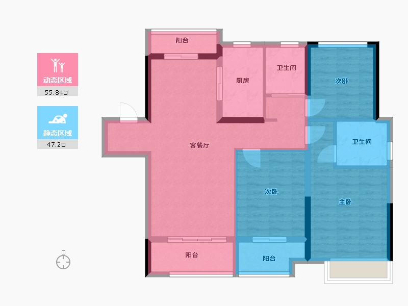 安徽省-滁州市-清琅别院安置房-92.00-户型库-动静分区