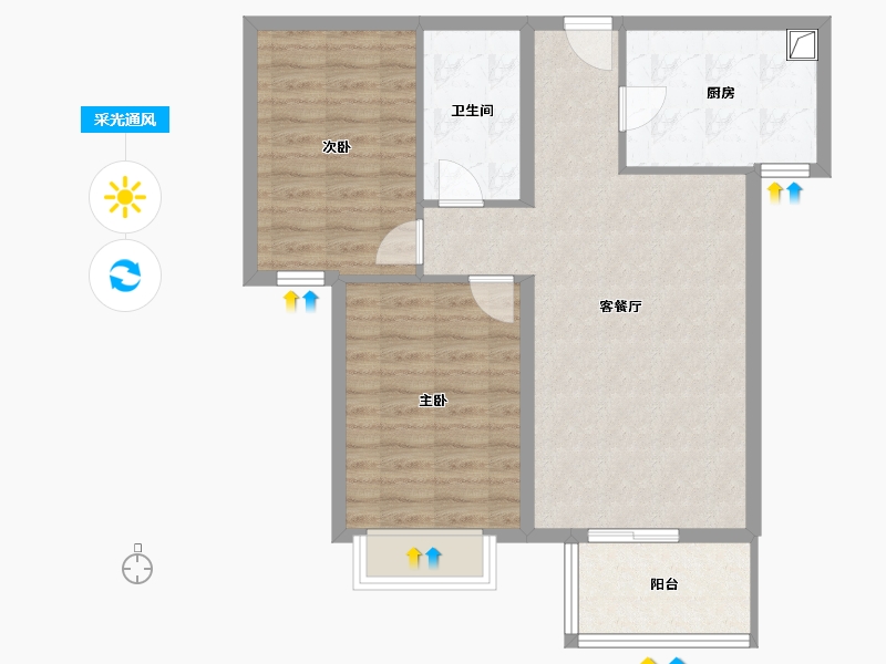 河北省-保定市-长城家园-74.80-户型库-采光通风